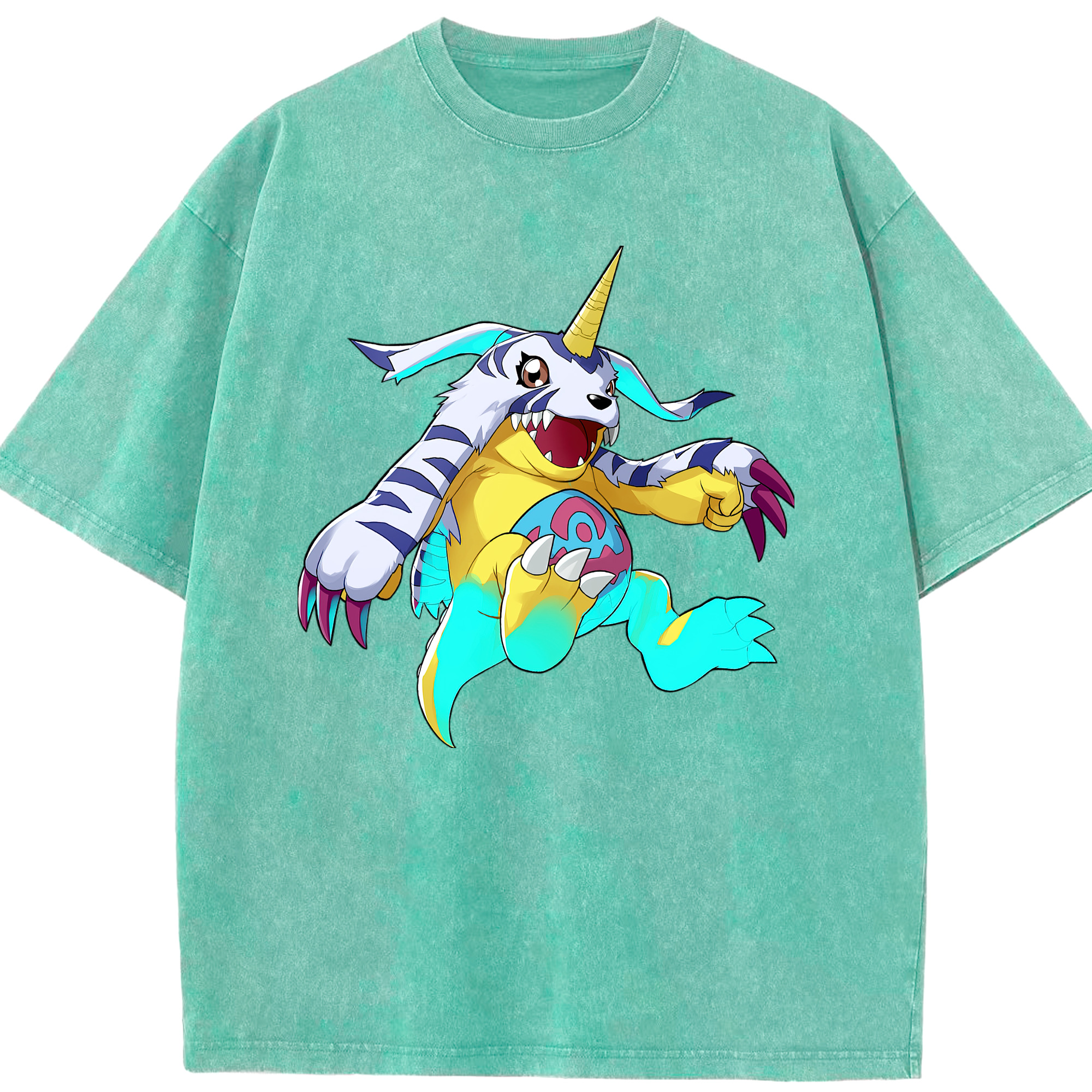 （画像用） Digimon デジタルモンスター/デジモン 綿100% ヴィンテージ風 半袖Tシャツ（フロントプリント）